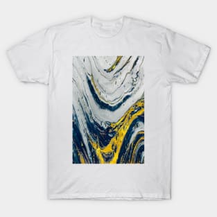 Golden and Blue Abstract Shapes 2 T-Shirt